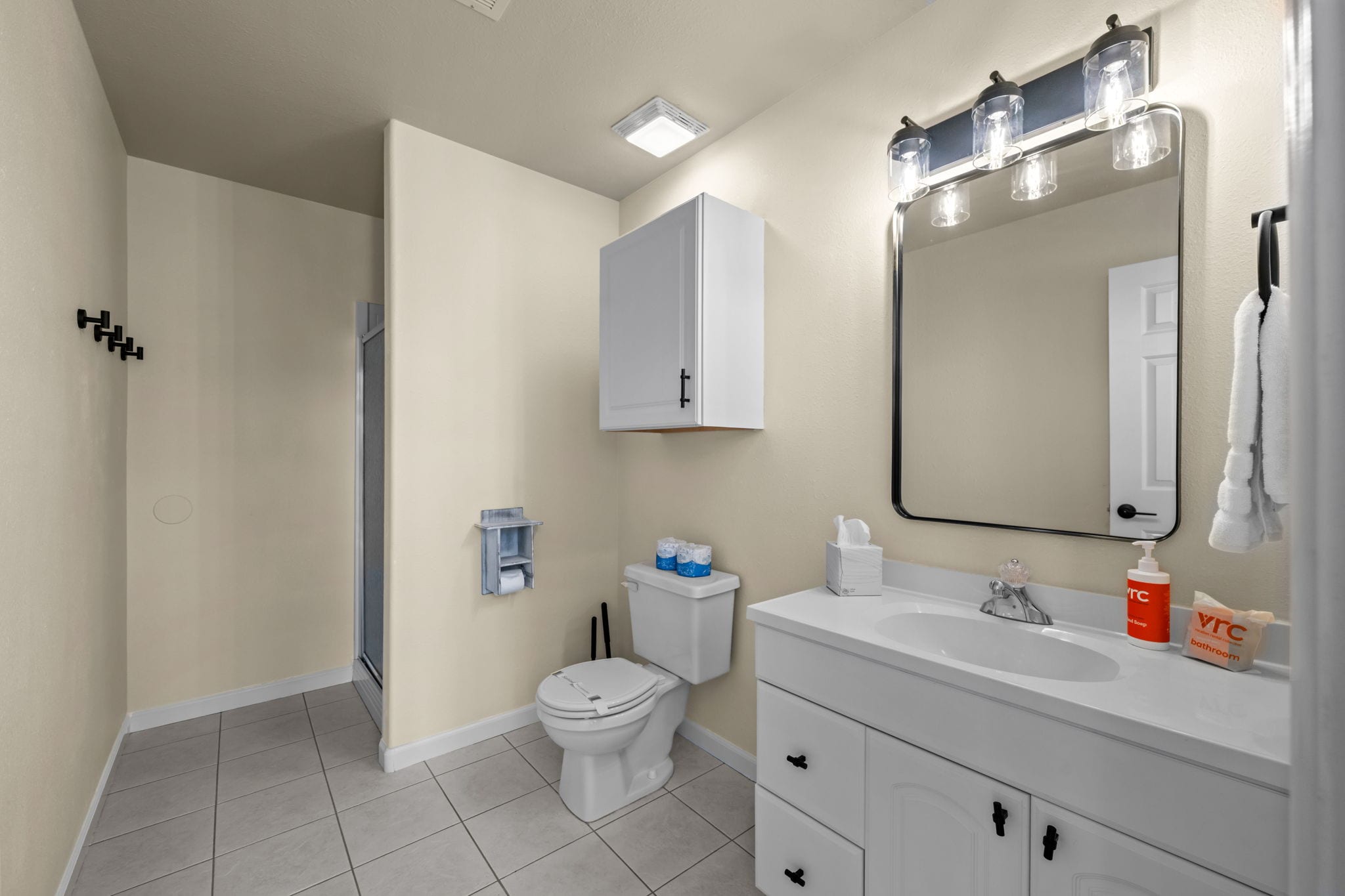 Upstairs three-quarter bath