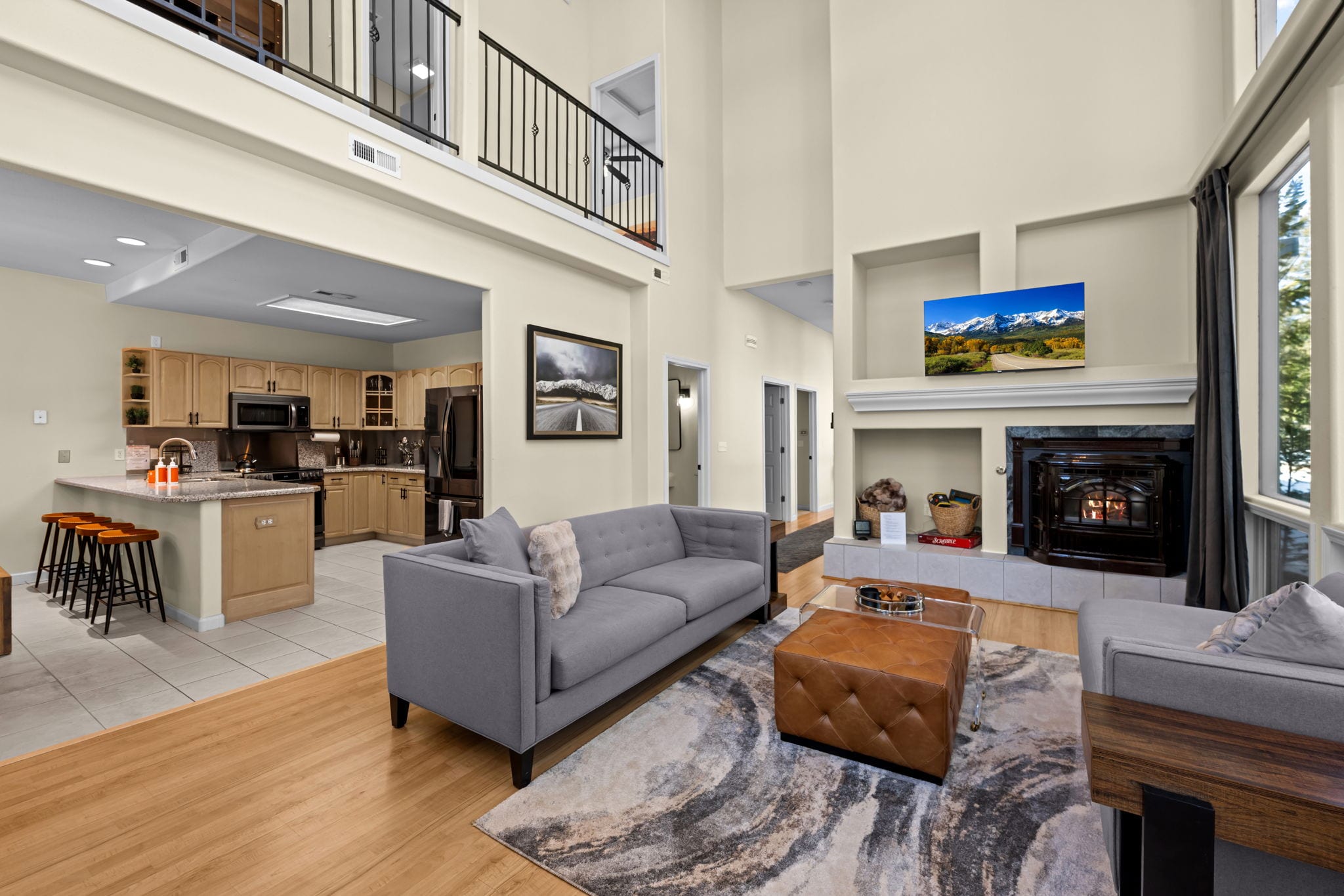 Detailed view of the living room seating and natural light